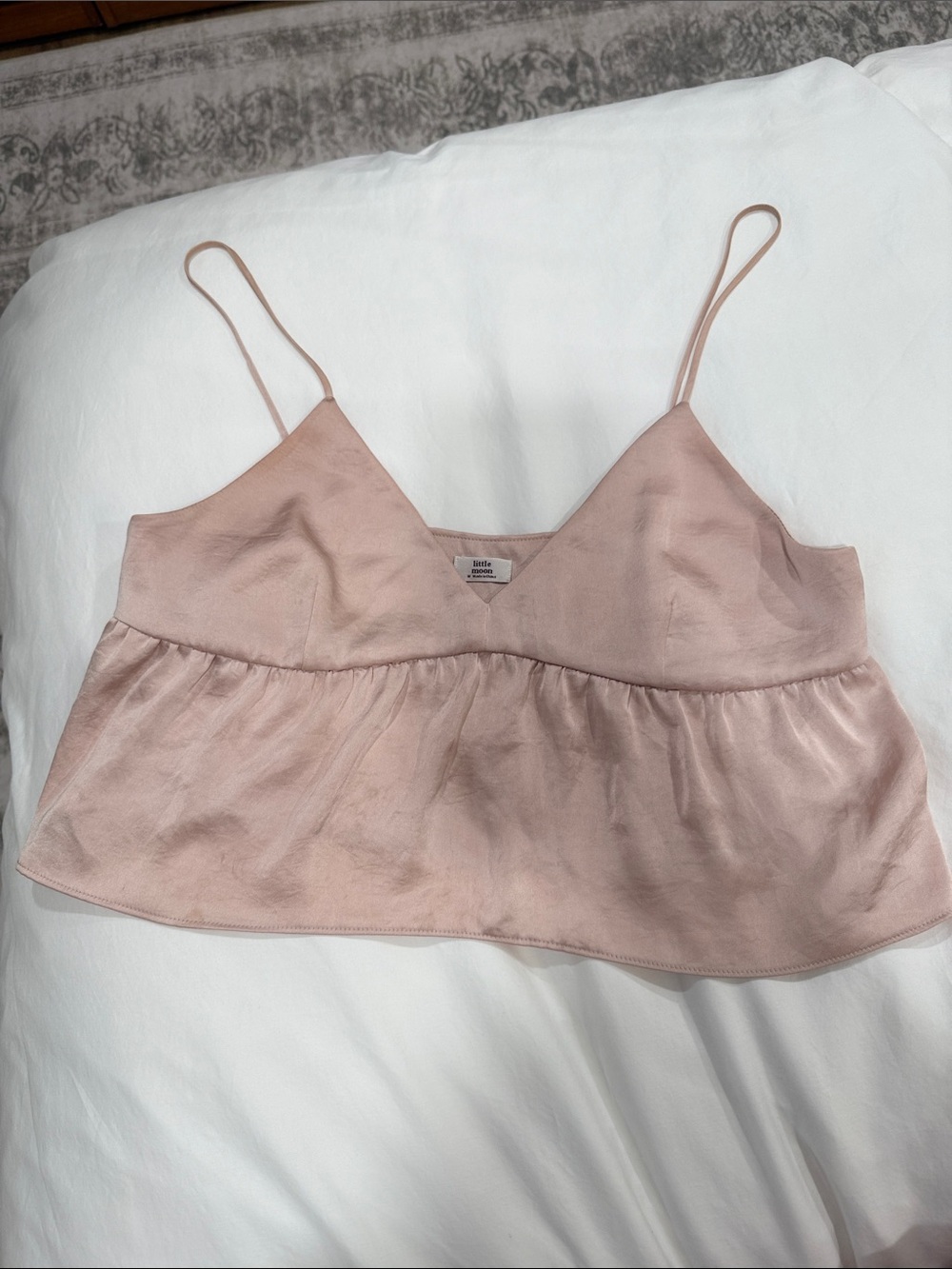 Little Moon Blush Pink Satin Camisole Top